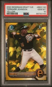Termarr Johnson 2022 Bowman Draft Sapphire Edition Yellow Card /99 BDC130 PSA 10 - Picture 1 of 2