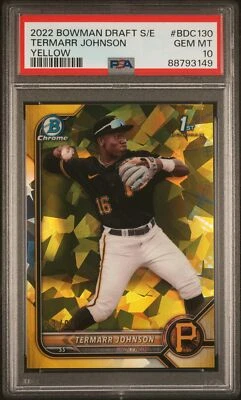 Termarr Johnson 2022 Bowman Draft Sapphire Edition Yellow Card /99 BDC130 PSA 10 - Image 1 of 2