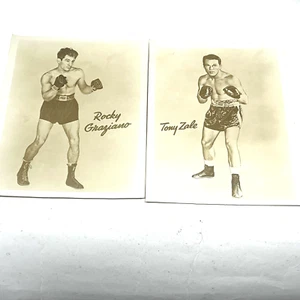2 fotos de boxeo vintage Rocky Graziano Tony Zale 8x10 - Imagen 1 de 6