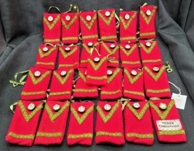 Tender Heart Treasures Christmas Advent Calendar Felt Pouches Set of 25  NEW - Image 1 of 4