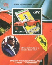 100th ANNIVERSARY OF THE FERRARI CAR SENEGAL 1998 MINIATURE MNH STAMP SHEETLET