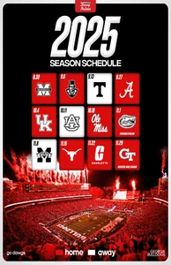 Poster Programma Georgia Bulldogs 2025 11 x 17 pollici Georgia Bulldogs Calcio - Foto 1 di 1