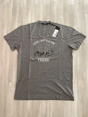 $450 New Authentic Dolce & Gabbana Luxury  Logo V- Neck T-shirt Size IT 50 US L - Image 1 of 4
