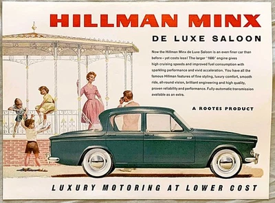 Hillman Minx De Luxe Saloon single sheet brochure September 1961 - #816/H - Image 1 of 2