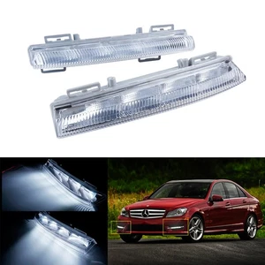 LED Driving Fog Daytime Running Lights For Mercedes C/E/SLK-Class R172 C204 W212 - Picture 1 of 12