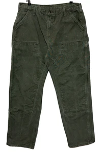 Pantalones Carhartt Para Hombres 38X32 Verde Carpintero Lona Doble Rodilla Pelele Ropa de Trabajo - Imagen 1 de 9