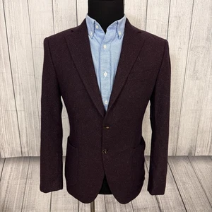 Abrigo deportivo Officina by Marlane 38R delgado púrpura profundo lana y seda 2 botones - Imagen 1 de 9