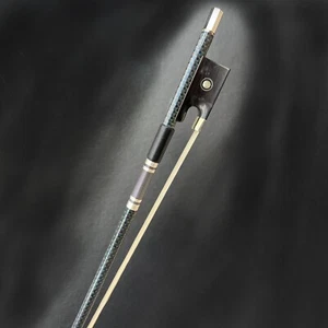 4/4 Carbon Fiber FINE Violin Bow Blue Silver Silk Braided Stick Ebony Frog Bow - Picture 1 of 16