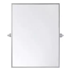 Elegant Decor Everly 32x24" Rectangle Aluminum Pivot Mirror in Silver - Picture 1 of 8