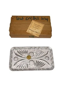 Vintage Princess House Lead Crystal Trinket / Vanity Tray - NOS - Picture 1 of 4