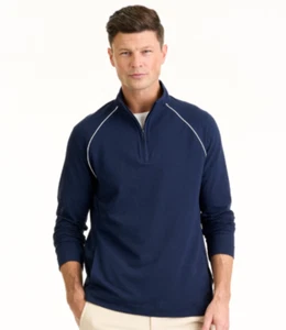 Van Heusen XL Men's Basic Essential Tailored Comfort Quarter Zip - Regular Fit - Picture 1 of 7