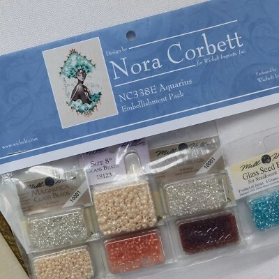 Aquarius Zodiac Girls Cross Stitch Embellishment Mill Hill Bead Pack - Image 1 of 4