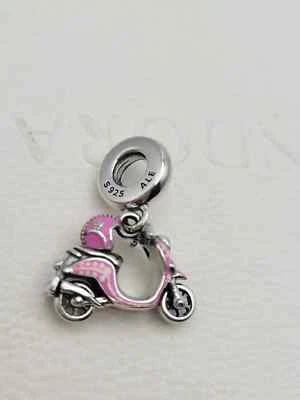 Auténtico Pandora Dije Rosa Scooter Cuelga Dije Cuelga #791057C01 Foto 1 de 4