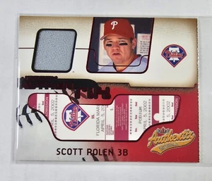 Camiseta deportiva Scott Rolen 2002 Fleer Authentix usada en el juego Phillies Salón de la fama - Imagen 1 de 2