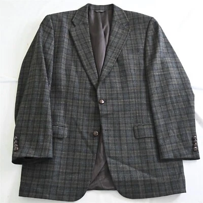 Harold Powell 44L высокий зеленый чек твид 100% шерсти блейзер спортивное пальто костюм куртка - Изображение 1 из 4