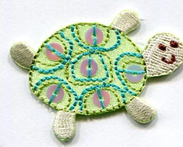 TURTLE IRON ON PATCH APPLIQUE 1 3/4 X 1 1/4 inch - Image 1 of 1