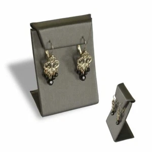 Steel Grey Jewelry Earring Display Stand Organizer Holder ~ Holds 1 Pair - Picture 1 of 3