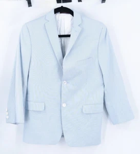 Hickey Freeman Blue White Stripe Cotton Blazer Sport Coat Boys 16 - Perlis - Picture 1 of 11