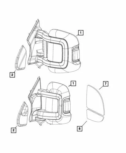 Cristal de repuesto espejo retrovisor original Mopar 2014-2025 Ram ProMaster 3500 68413474AA Foto 1 de 1