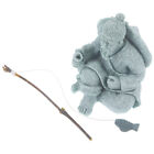 Miniatur-Jiang Taigong- -Statue, Aquarium-Figur, Sandstein-Teehaustier