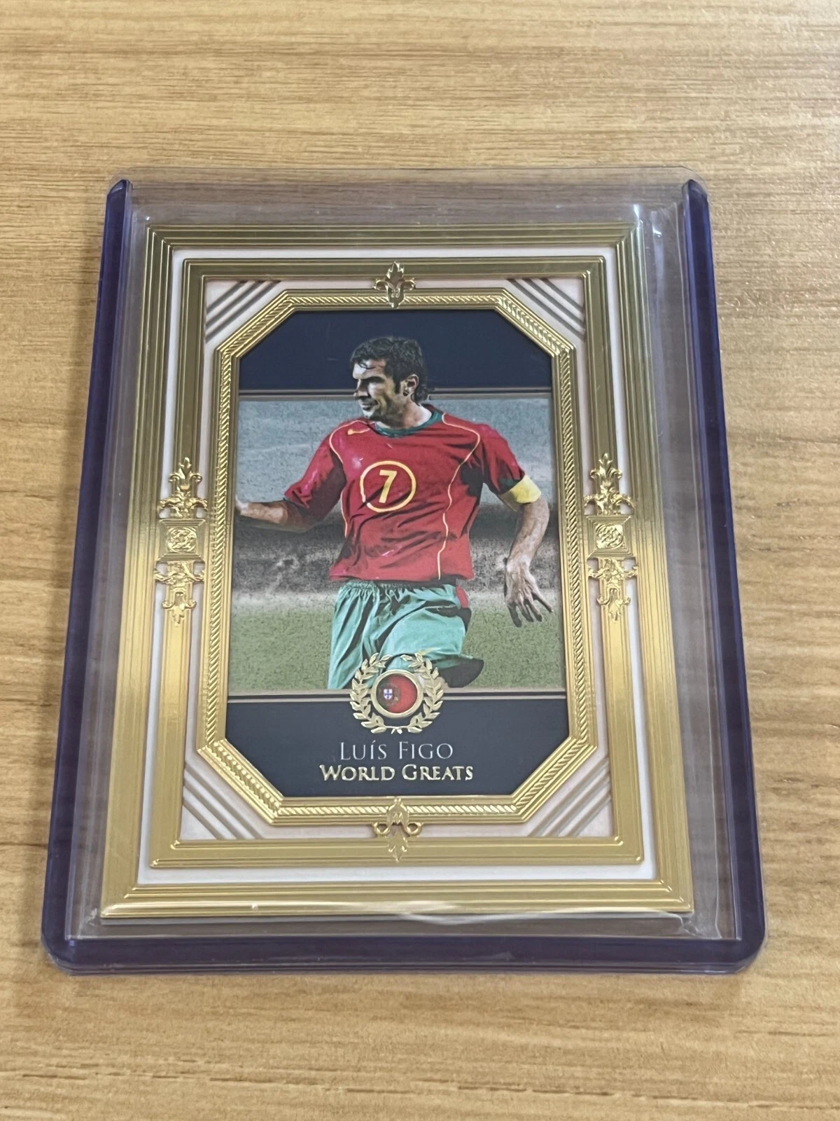 Luis Figo 2024 Futera Unique Nostalgia World Greats 23KT Gold Frame /11 Portugal