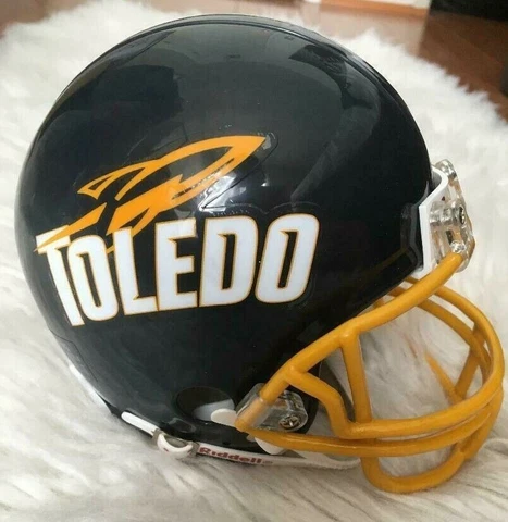 NCAA Riddell Authentic MINI Football Helmet Vintage New TOLEDO ROCKETS Cover