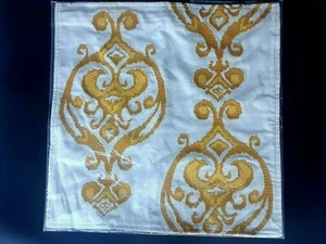 Pottery Barn Pelham Ikat 18" x 18" Embroidered Pillow Cover White/Yellow New - Picture 1 of 6