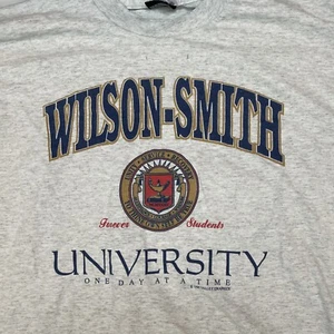Vtg 1990 Wilson-Smith University Men’s XL Single Stitch Made USA Gray T-shirt - Picture 1 of 4