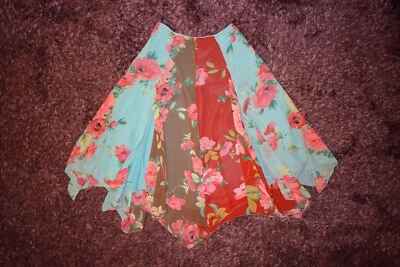 Falda BLUMARINE Hecha en Italia Estampado Floral Verano 100% Seda Talla IT 42 Foto 1 de 4