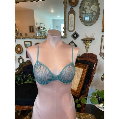 Sutiã vintage Calvin Klein micro malha transparente com aro geométrico tamanho 36B  - Imagem 1 de 3