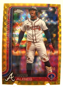 2025 Topps Chrome OZZIE ALBIES #206 Gold Geometric Refractor /50 - Picture 1 of 2