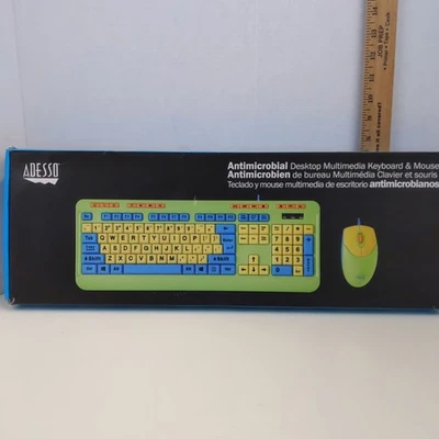 Adesso AKB-132DB Antimicrobial USB Desktop Multimedia Keyboard Mouse Set  - Image 1 of 4