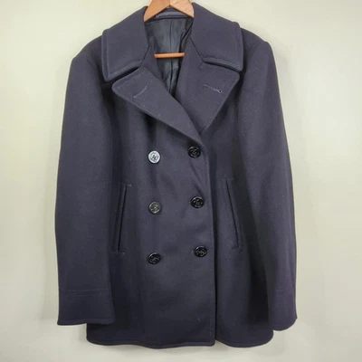 Naval Clothing Depot U.S. Navy Vintage Mens Wool Double Breasted Pea Coat  38 - Image 1 of 4