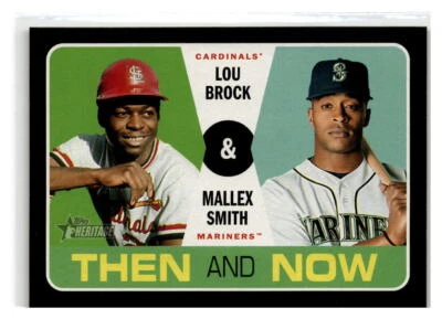 2020 Topps Heritage #TN-11 Lou Brock / Mallex Smith Then and Now - Image 1 of 2