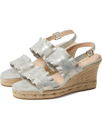 Alpargata Jack Rogers Rosie con volantes en platino para mujer talla 9M Foto 1 de 4