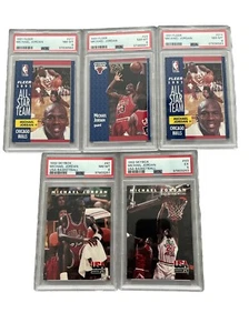 Michael Jordan PSA GRADED LOT 5 Cards Total 4 PSA 8 1991 Fleer 1992 Skybox USA - Picture 1 of 7