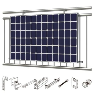 EasyFind Balcón Soporte de panel solar para balcón Planta de energía Plata - Imagen 1 de 5