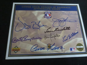 Upper Deck Autogrammbogen Curt Flood/Vida Blue/Richardson + - Bild 1 von 1