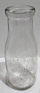 Vtg John F Uhde Milk Dairy Pint Milk Bottle Joliet IL Illinois ILL - Picture 1 of 5