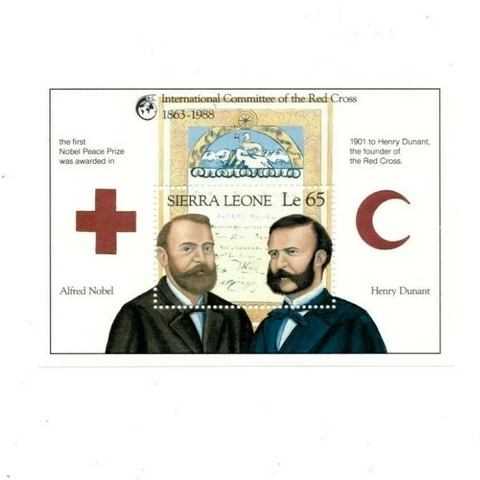Sierra Leone 1988 - Red Cross, Nobel Prize - Souvenir Sheet - Scott 1009 - MNH Cover