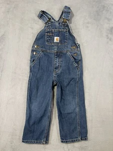 Carhartt Master Cloth Overalls Youth 4 Blue Medium Wash Denim Sanforized - Picture 1 of 11
