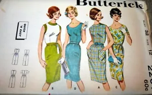 *LOVELY VTG 1950s DRESS BUTTERICK Sewing Pattern 12/32 FF - Picture 1 of 1