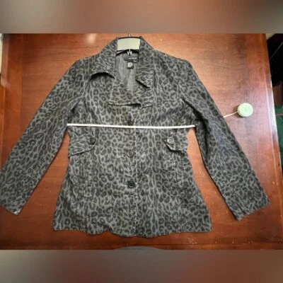 Sandro M 猎豹动物印花豹纹夹克浪漫经典 Y2K — 第 1/4 张图片