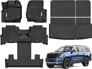Floor Mats Liners w/ Backrest Full Set for 2018-2025 Ford Expedition 7-Seater - Bild 1 von 10