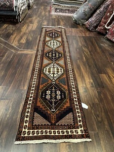 Genuine Hand Knotted Vintage Tribal Geometric Runner Rug Carpet 2’1”x9’5”,#1946 - Picture 1 of 12