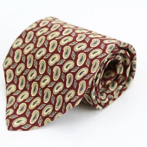 Geoffrey Beene NECK TIE Maroon Color Paisley Print Pattern Silk USA Made - Picture 1 of 6