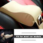 Beige Car Suv Armrest Box Mats Console Pad Liner Cushion Cover Pu Leather