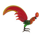 Blown Glass Animal - Red Green - Rooster - Russian Craft Creation