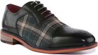Justinreess England Major Men Chisel Toe Leather Brogues In Green Size Uk 6 - 12