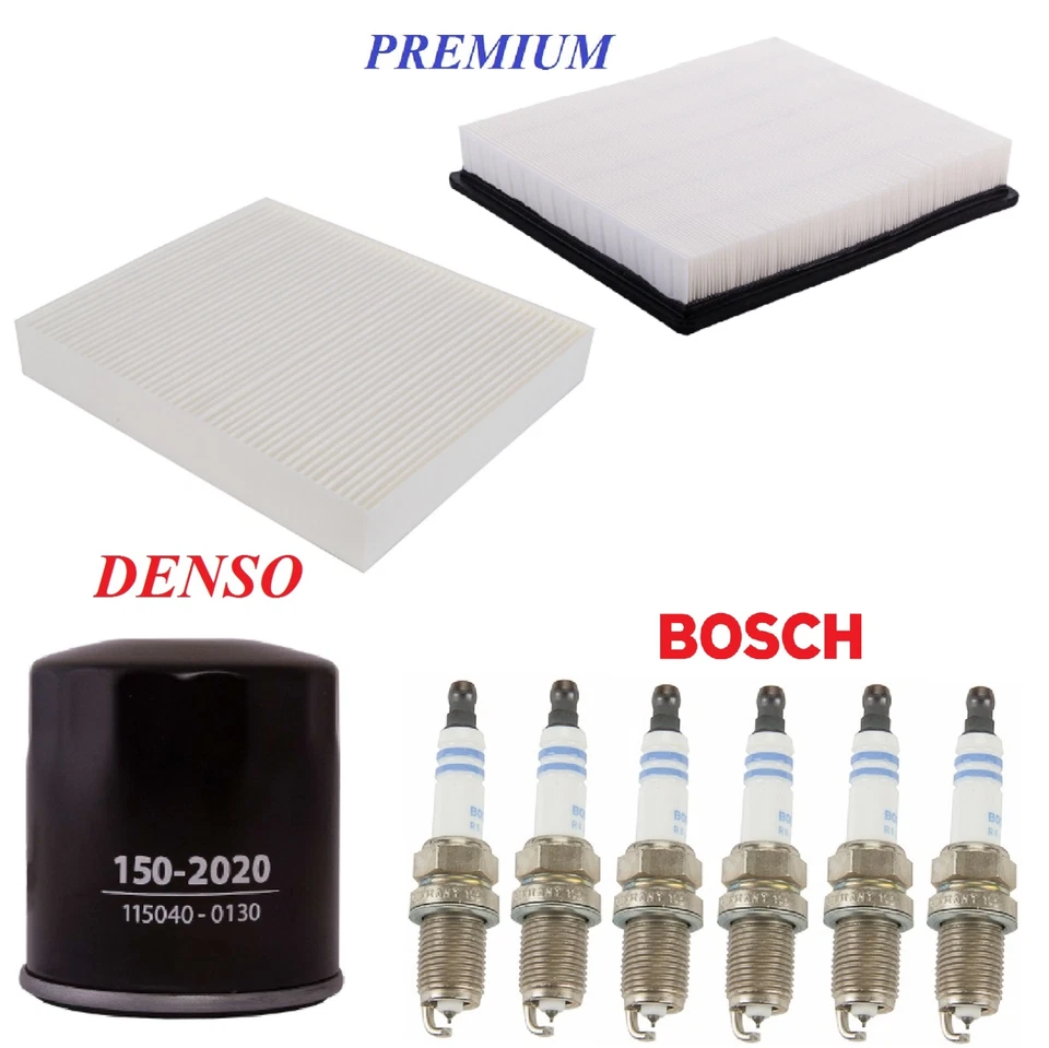 Tune Up Kit Air Cabin Oil Filters Spark Plugs For CADILLAC XTS V6 3.6L 2013 - Image 1 of 1